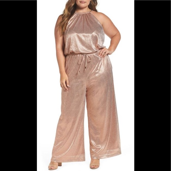 vince camuto gold jumpsuit